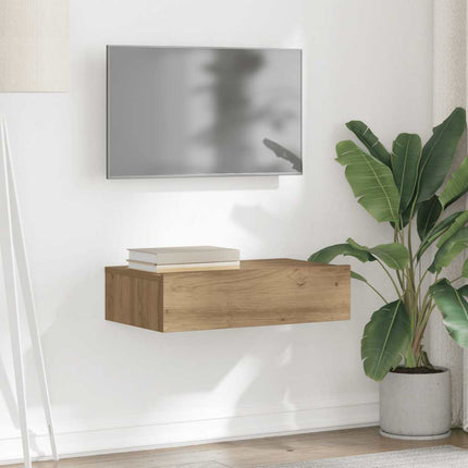 Tv-bänk med LED-belysning artisan ek 60x35x15,5 cm
