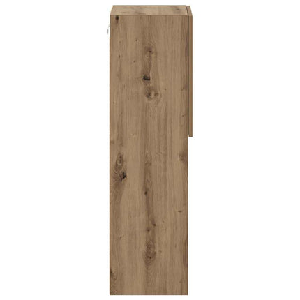 Tv-bänk med LED-belysning 2 st artisian ek 30,5x30x102 cm