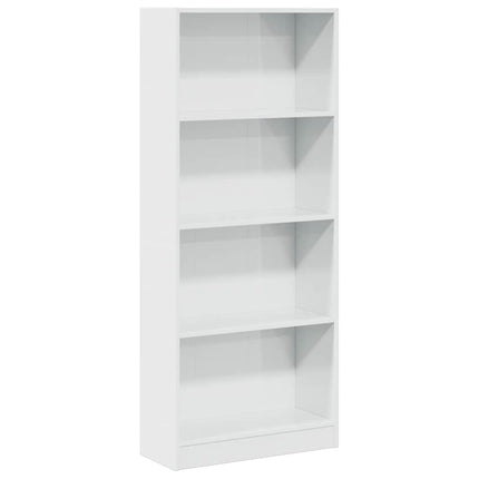 Bokhylla vit högglans 60x24x143 cm konstruerat trä