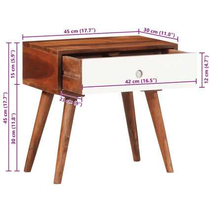 Sidobord 45X30X45 Cm Massivt Akaciaträ