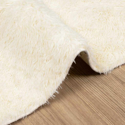 Ryamatta med lång lugg NAVARRA gräddvit 60x100 cm polyester