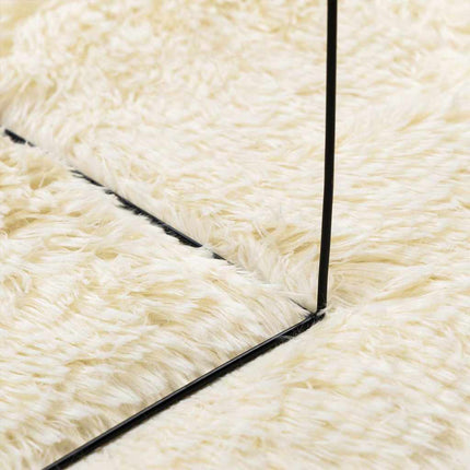 Ryamatta med lång lugg NAVARRA gräddvit 60x100 cm polyester