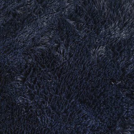 Ryamatta med lång lugg NAVARRA marinblå 60x100 cm polyester