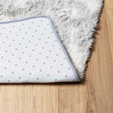 Ryamatta med lång lugg NAVARRA silvergrå 60x100 cm polyester