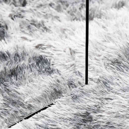 Ryamatta med lång lugg NAVARRA silvergrå 60x100 cm polyester