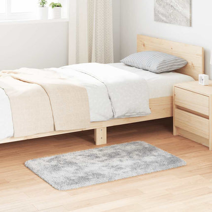 Ryamatta med lång lugg NAVARRA silvergrå 60x100 cm polyester