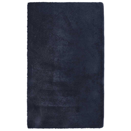 Ryamatta med lång lugg NAVARRA marinblå 80x150 cm polyester