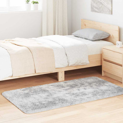 Ryamatta med lång lugg NAVARRA silvergrå 80x150 cm polyester