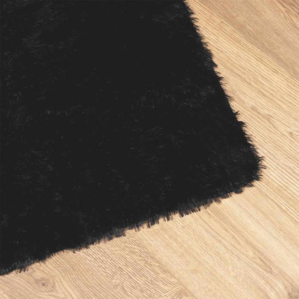 Ryamatta med lång lugg NAVARRA svart 120x170 cm polyester