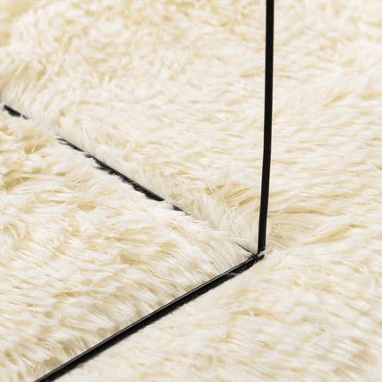 Ryamatta med lång lugg NAVARRA gräddvit 120x170 cm polyester