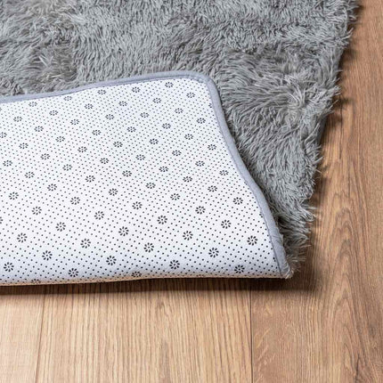 Ryamatta med lång lugg NAVARRA ljusgrå 120x170 cm polyester