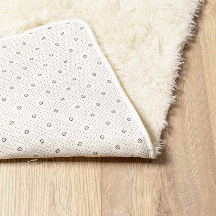 Ryamatta med lång lugg NAVARRA gräddvit 130x200 cm polyester