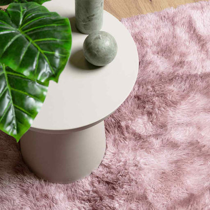 Ryamatta med lång lugg NAVARRA dammig rosa 130x200 cm polyester