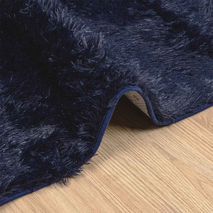 Ryamatta med lång lugg NAVARRA marinblå 240x340 cm polyester