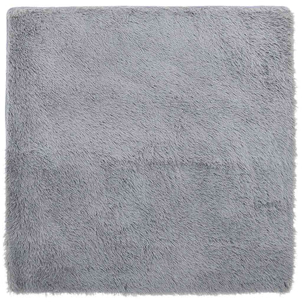 Ryamatta med lång lugg NAVARRA ljusgrå 120x120 cm polyester