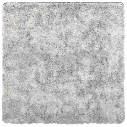 Ryamatta med lång lugg NAVARRA silvergrå 160x160 cm polyester