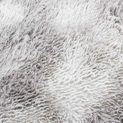 Ryamatta med lång lugg NAVARRA silvergrå 160x160 cm polyester