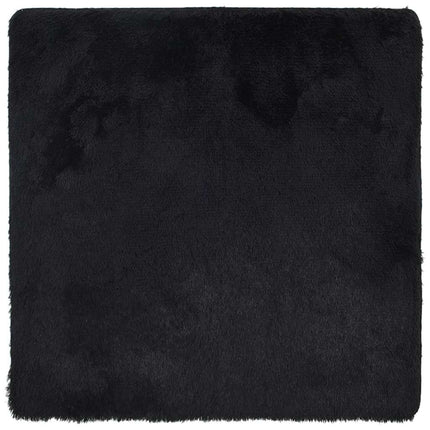 Ryamatta med lång lugg NAVARRA svart 200x200 cm polyester