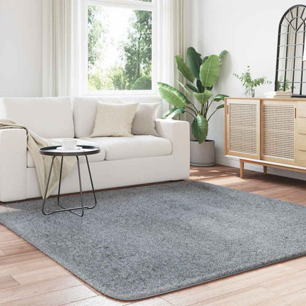 Ryamatta med lång lugg NAVARRA ljusgrå 200x200 cm polyester