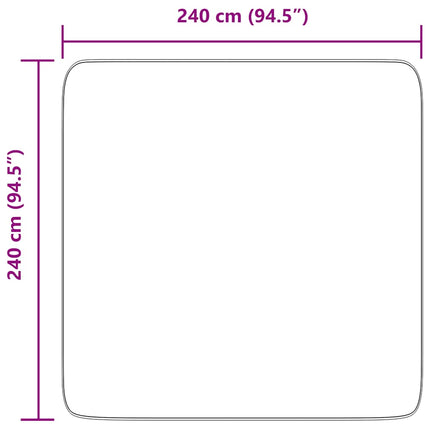 Ryamatta med lång lugg NAVARRA ljusgrå 240x240 cm polyester