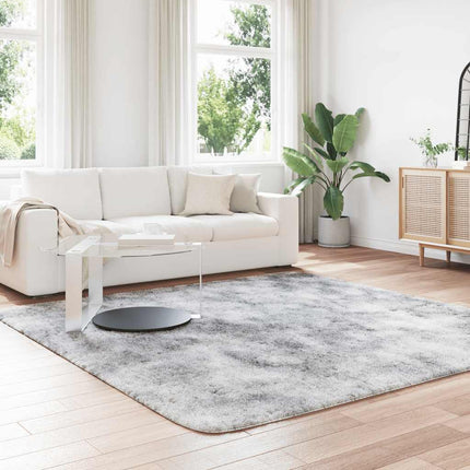 Ryamatta med lång lugg NAVARRA silvergrå 240x240 cm polyester