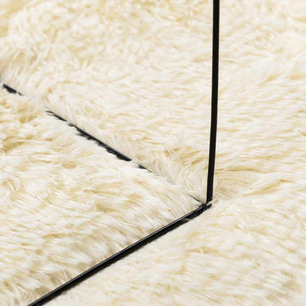 Ryamatta med lång lugg NAVARRA gräddvit 100x100 cm polyester