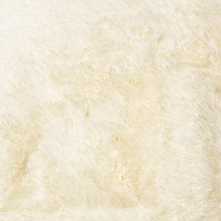 Ryamatta med lång lugg NAVARRA gräddvit 100x100 cm polyester