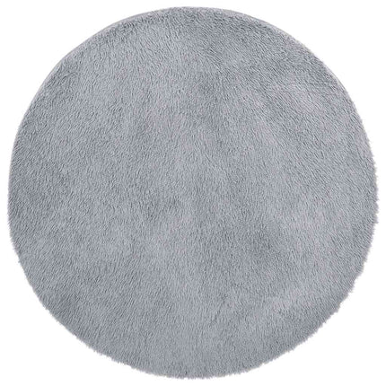 Ryamatta med lång lugg NAVARRA ljusgrå 100x100 cm polyester