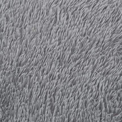 Ryamatta med lång lugg NAVARRA ljusgrå 100x100 cm polyester