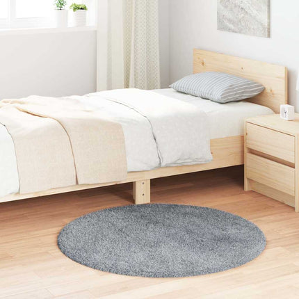 Ryamatta med lång lugg NAVARRA ljusgrå 100x100 cm polyester