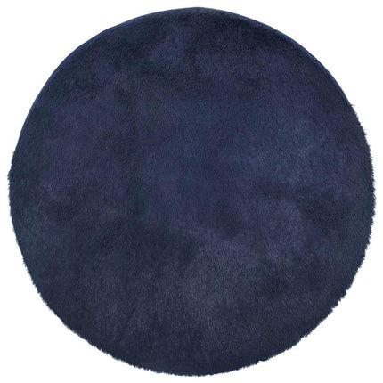 Ryamatta med lång lugg NAVARRA marinblå 100x100 cm polyester