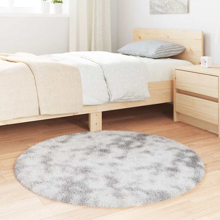 Ryamatta med lång lugg NAVARRA silvergrå 100x100 cm polyester