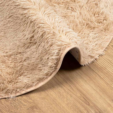 Ryamatta med lång lugg NAVARRA beige 120x120 cm polyester
