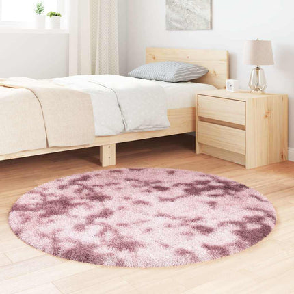 Ryamatta med lång lugg NAVARRA dammig rosa 120x120 cm polyester