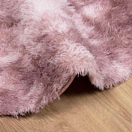 Ryamatta med lång lugg NAVARRA dammig rosa 120x120 cm polyester