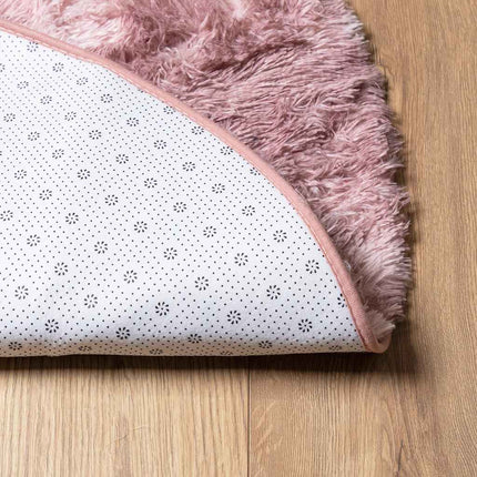 Ryamatta med lång lugg NAVARRA dammig rosa 120x120 cm polyester