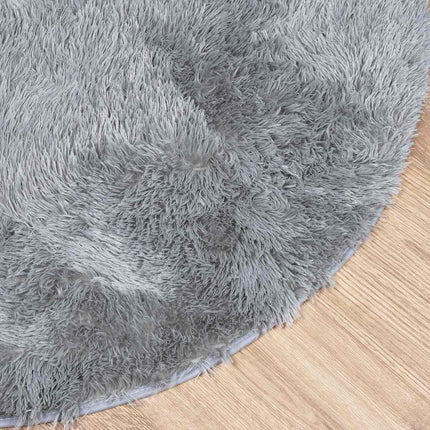 Ryamatta med lång lugg NAVARRA ljusgrå 120x120 cm polyester
