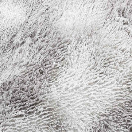 Ryamatta med lång lugg NAVARRA silvergrå 120x120 cm polyester
