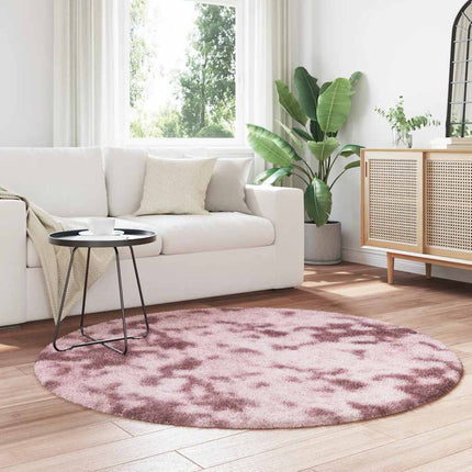 Ryamatta med lång lugg NAVARRA dammig rosa 160x160 cm polyester