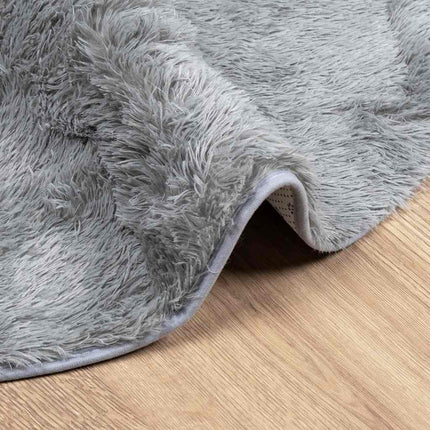 Ryamatta med lång lugg NAVARRA ljusgrå 160x160 cm polyester