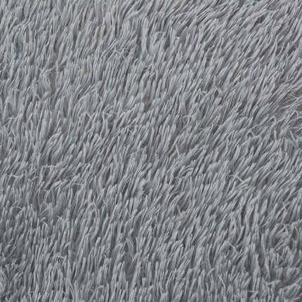 Ryamatta med lång lugg NAVARRA ljusgrå 160x160 cm polyester