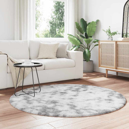 Ryamatta med lång lugg NAVARRA silvergrå 160x160 cm polyester