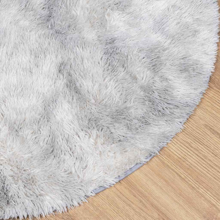 Ryamatta med lång lugg NAVARRA silvergrå 160x160 cm polyester