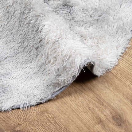 Ryamatta med lång lugg NAVARRA silvergrå 160x160 cm polyester