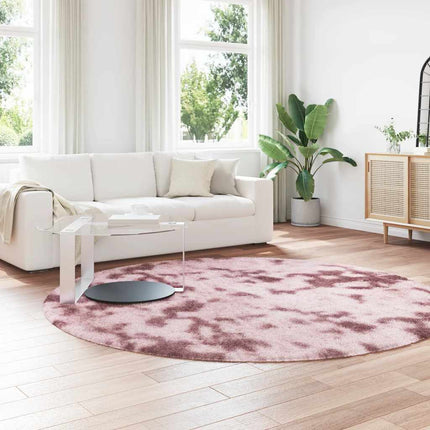 Ryamatta med lång lugg NAVARRA dammig rosa 240x240 cm polyester