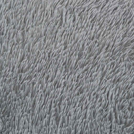 Ryamatta med lång lugg NAVARRA ljusgrå 240x240 cm polyester