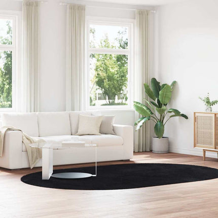 Ryamatta med lång lugg NAVARRA svart 300x200 cm polyester