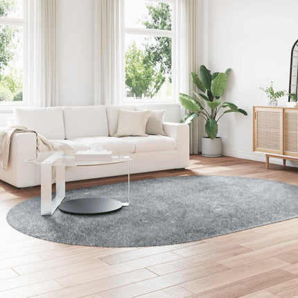 Ryamatta med lång lugg NAVARRA ljusgrå 300x200 cm polyester