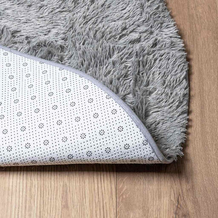 Ryamatta med lång lugg NAVARRA ljusgrå 300x200 cm polyester