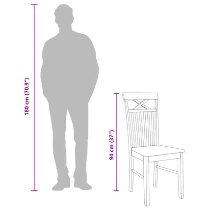 Matstolar 2 St T Massivt Trä Gummi